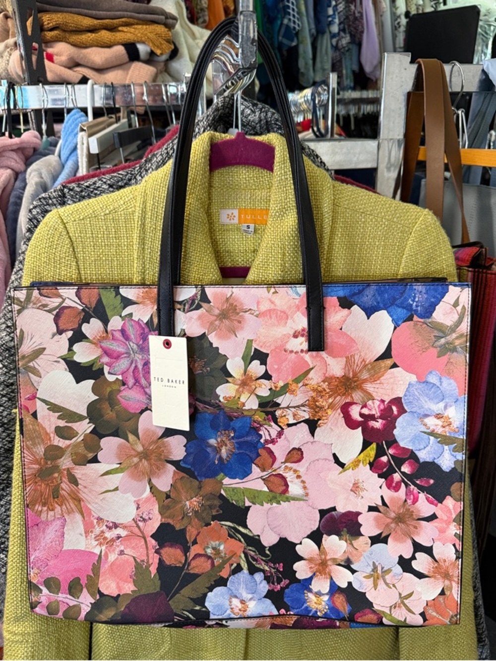 Ted Baker Floral Tote Bag in Pink, Blue and Black new